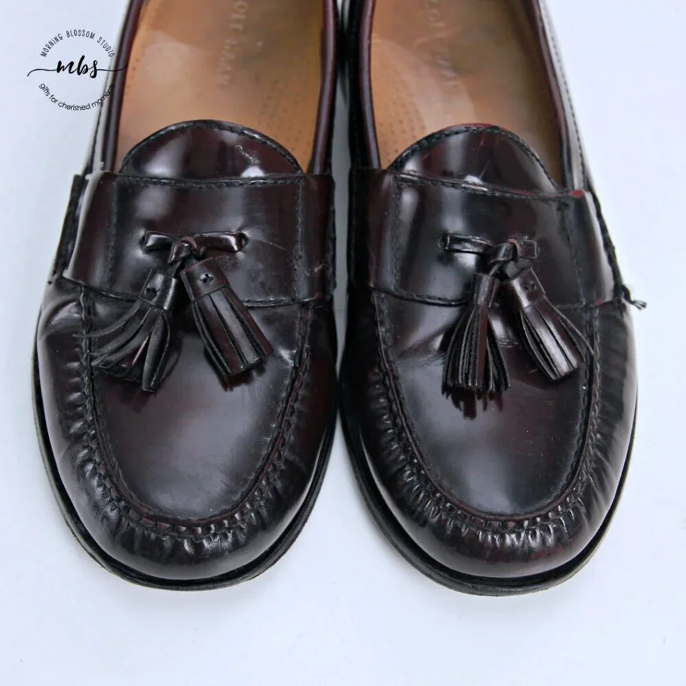 Cole Haan Pinch‎ Leather Tassel Loafer Burgundy Men 10